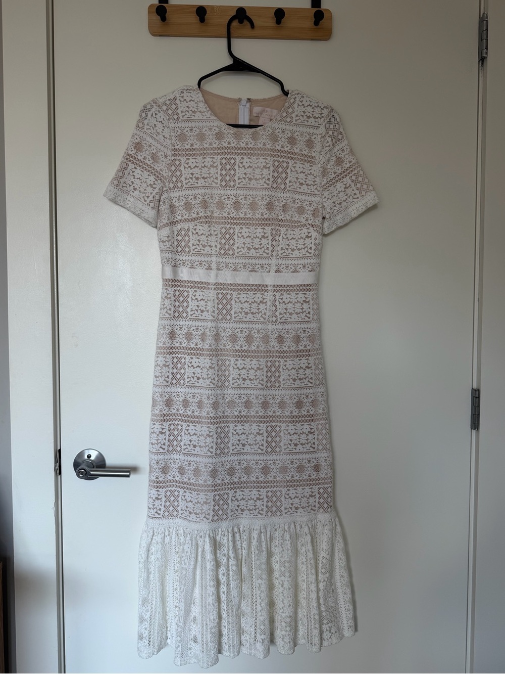 RACHEL PARCELL White Fitted Midi Dress - Size Small